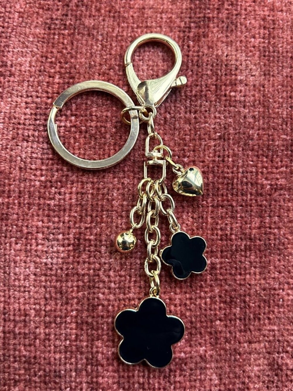 New BLACK CLOVER Bag Charm, Gold Tone